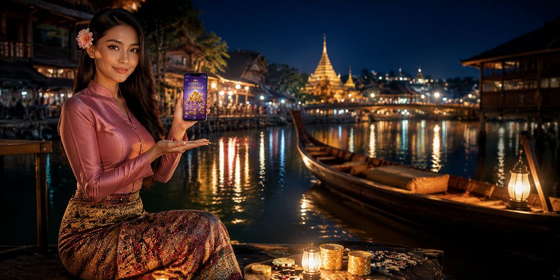 မြန်မာ့အင်းလေးကမ်းကန် နေရာတွင် ဖုန်းနှင့် ကစားနေသော မော်ဒယ်